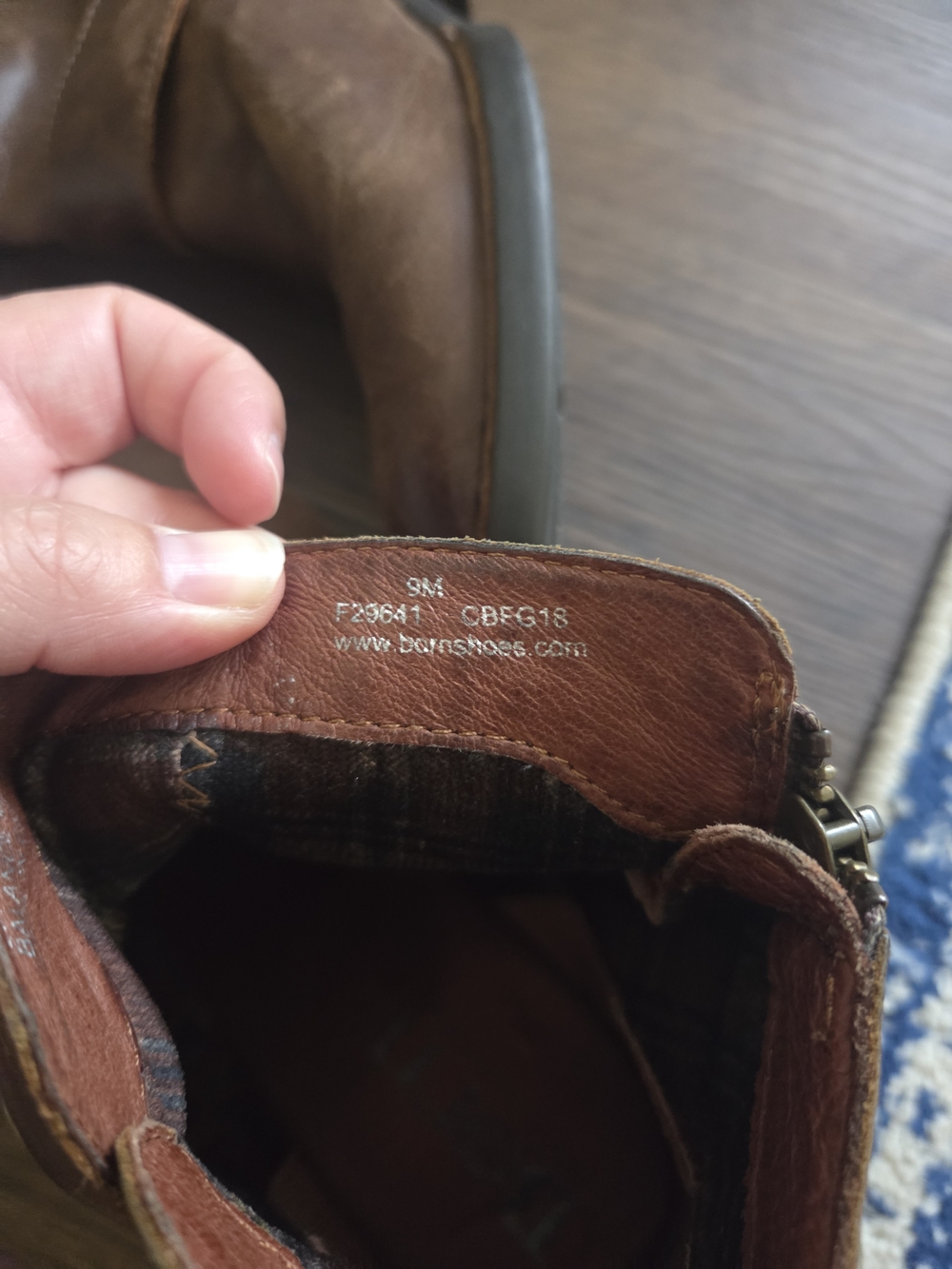 Born Brown Leather Ankle Boots with Side Buckle - Picture 7 of 8